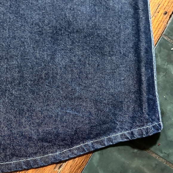 Y2K Moto Blue Denim Maxi Skirt Contrast Embroidery Pocket Womens Plus Size 21/22 - Picture 16 of 16